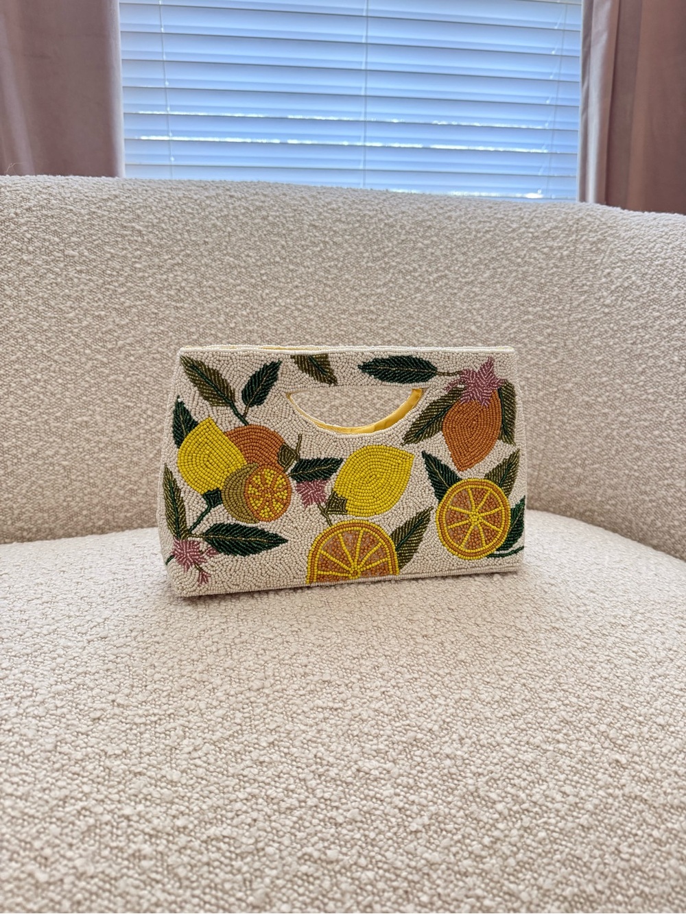 Beaded Citrus Clutch Bag
